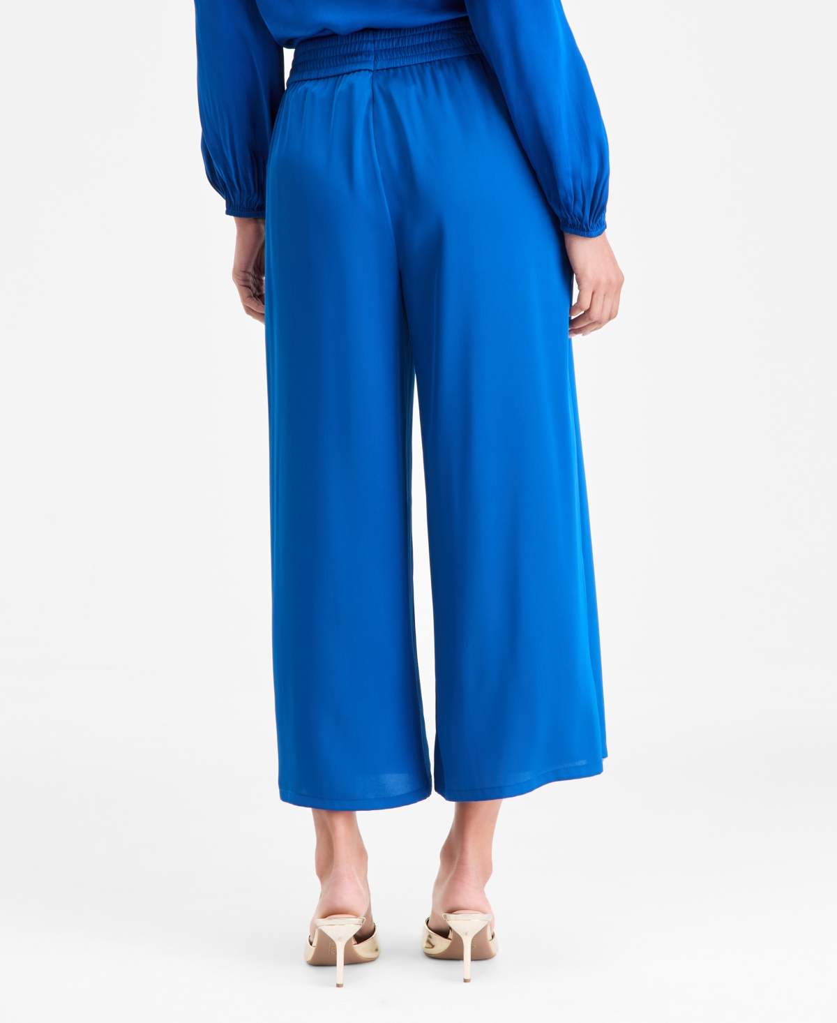 Inc International Concepts Women's High-rise Cropped Satin Pants, Macy's Exclusive In Blue