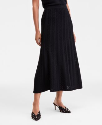Women's Pointelle Sweater Midi Skirt, Macy's Exclusive