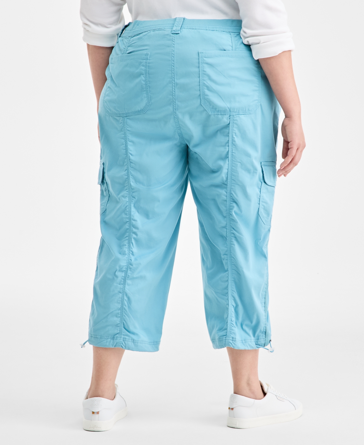 Style & Co Plus Size Cargo Capri Pants, Exclusively At Macy's In Blue