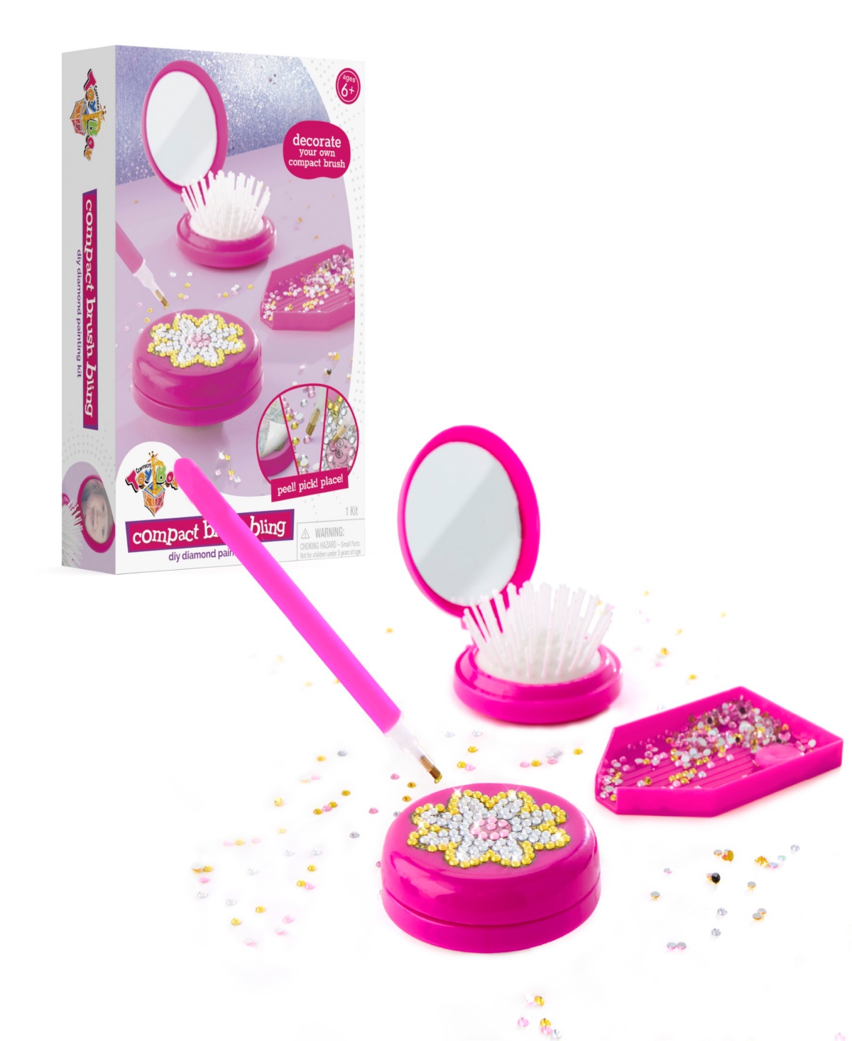 Geoffrey's Toy Box Compact Brush Bling Do It Yourself Diamond Painting Kit