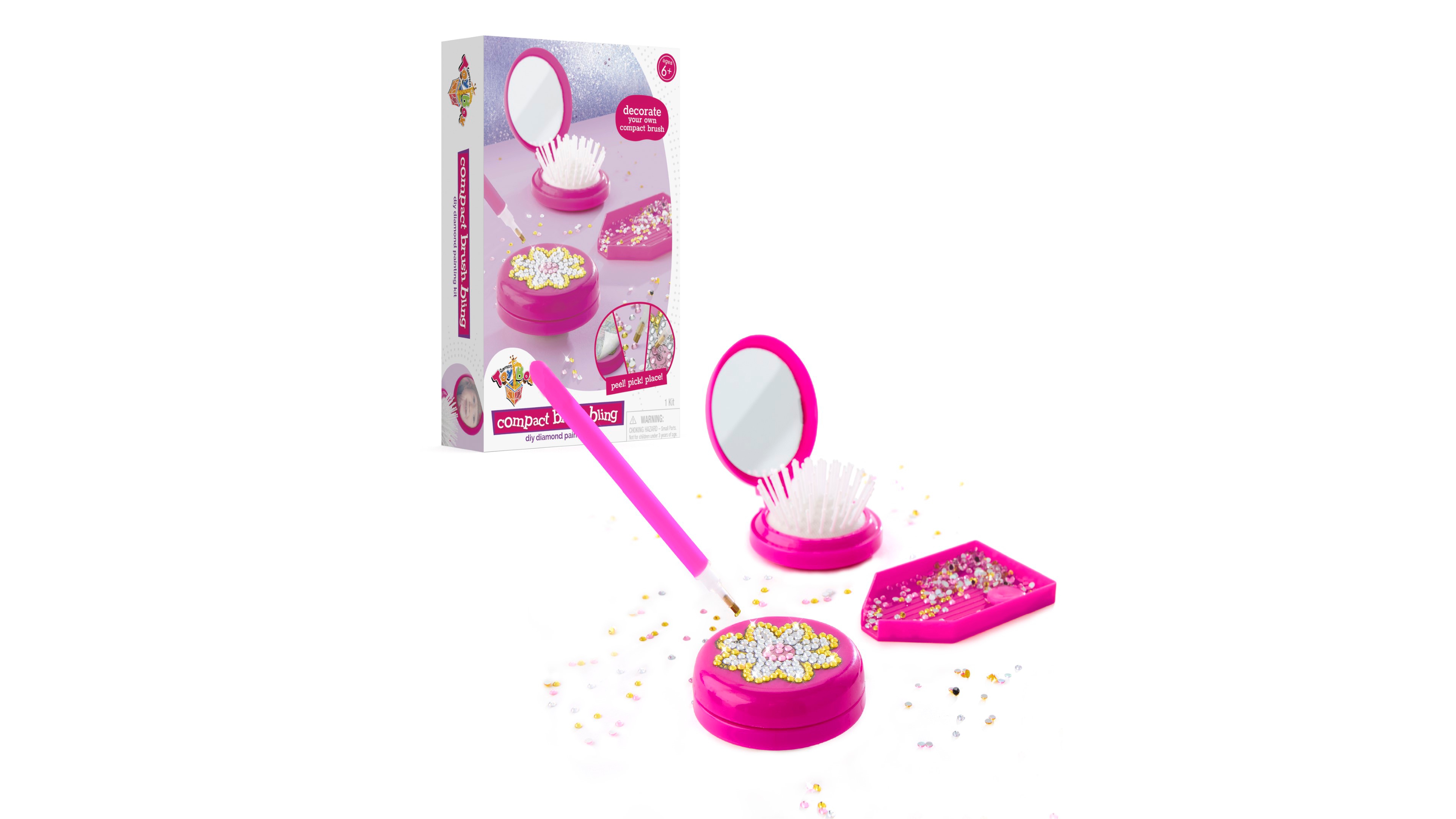 Geoffrey's Toy Box Compact Brush Bling Do It Yourself Diamond Painting Kit