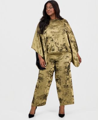 Plus Size Dolman-Sleeve Top & Wide-Leg Pants