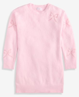 Girls 7-16 Long Sleeve Lace Bow Dress