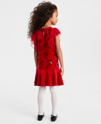 Girls' 2T-6X Flutter Sleeve Dress