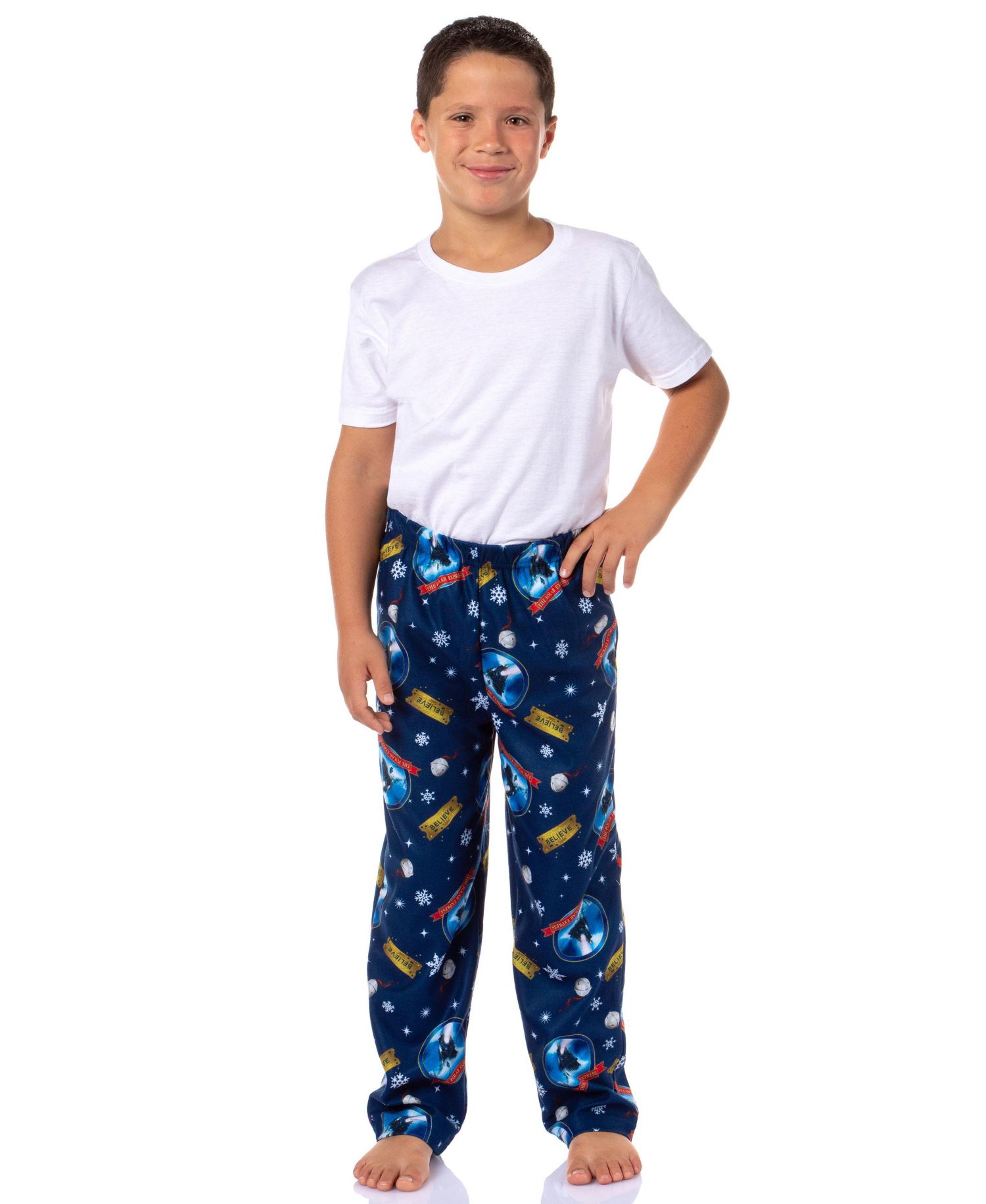 Boys' Christmas Movie Believe Train Pajama Holiday Sleep Pants Kids