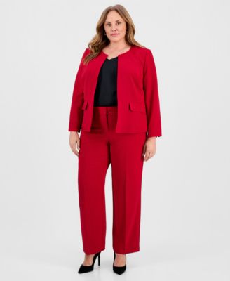 Plus Size Stretch Crepe Blazer & Pants