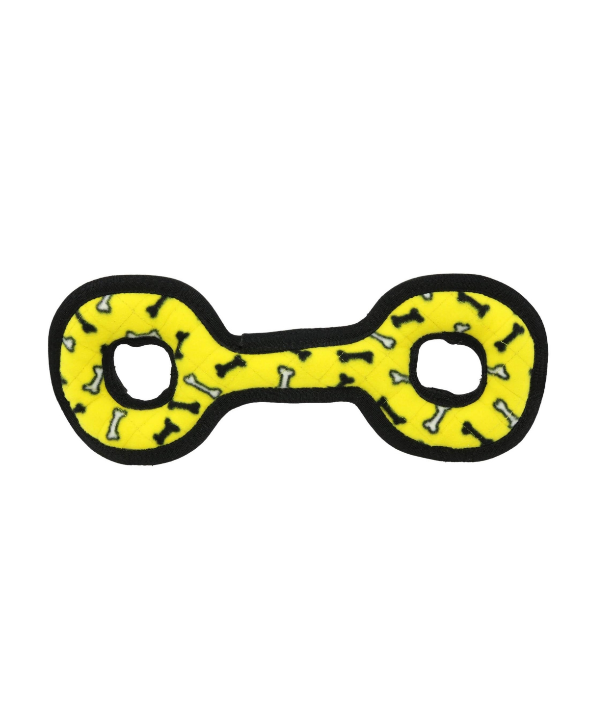 Tuffy Medium Tug-o-War Yellow Bone, Durable Plush Squeaky Dog Toy
