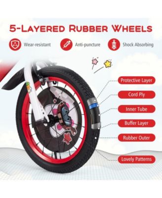 16 Inch Kids Bike with Storage Basket and Double Brake for Ages 4–8, Red