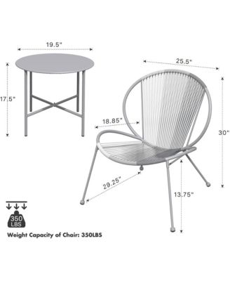 Shell-Shaped All-Steel Detachable Rope Chat Set - 3 Pieces