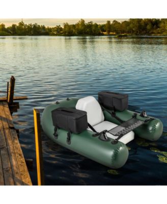 Inflatable Fishing Float Tube with Angling Base, Fish Ruler, and Comfortable Design