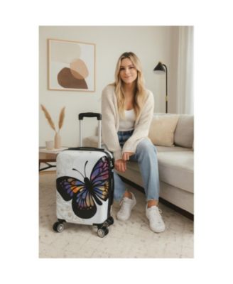 Butterfly 2-piece Hardside Carry-on Spinner Luggage Set