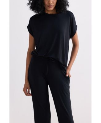 Women's Relaxed Tee Set in Black