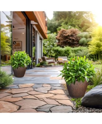 Indoor/Outdoor Patio, Garden, or Porch Weather-Resistant Double-Walled Anjelica Flower Pot Planter - 24"