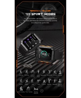 1.83'' Bluetooth Call Heart Rate Monitoring Information Push Smart Bracelet Outdoor Sports for Women Men -Orange