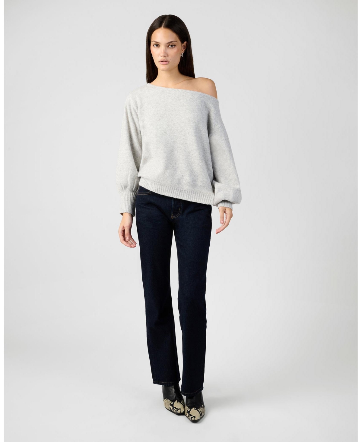 WeWoreWhat Women's Off The Shoulder Balloon Sleeve Sweater