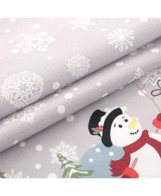 3 Piece Christmas Kitchen Curtains Holiday Window Valance and Tiers, Snowman & Festive Design
