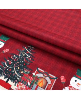 3 Piece Christmas Kitchen Curtains Holiday Window Valance and Tiers, Snowman & Festive Design