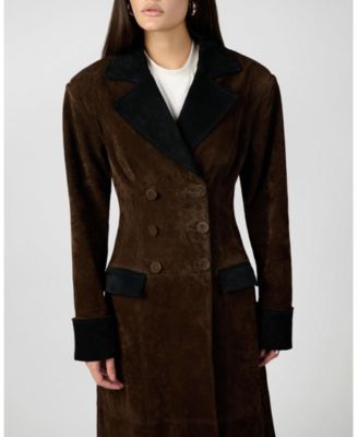 Women's Premium Double Breasted Suede Coat