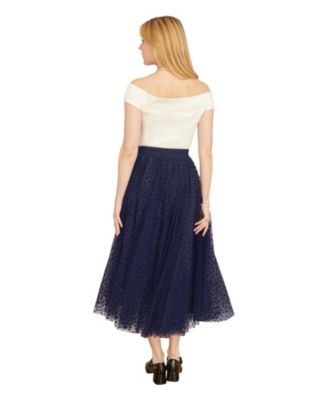 Women's Mesh Heart Print Tulle Skirt