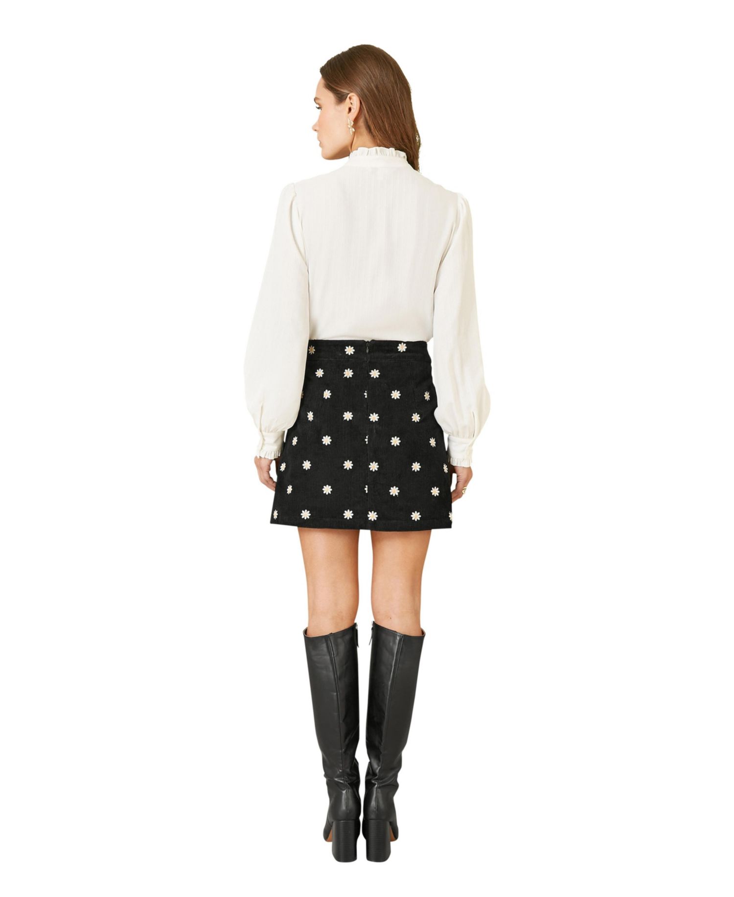 Women's Corduroy Daisy Mini Skirt