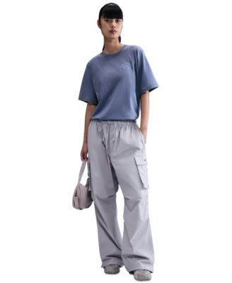 Women's Ribbed Collar Loose T-Shirt