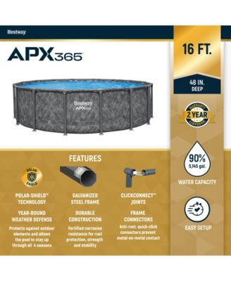 APX 365 16' x 48" Round Above Ground Swimming Pool Set w/ Pump & Ladder