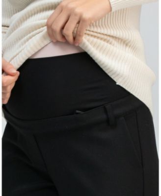 Maternity Black Tailored Robin Trousers with Stretch Waistband