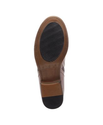 Oziel Leather Bootie with Decorative Zipper and Chunky Sculpted Heel