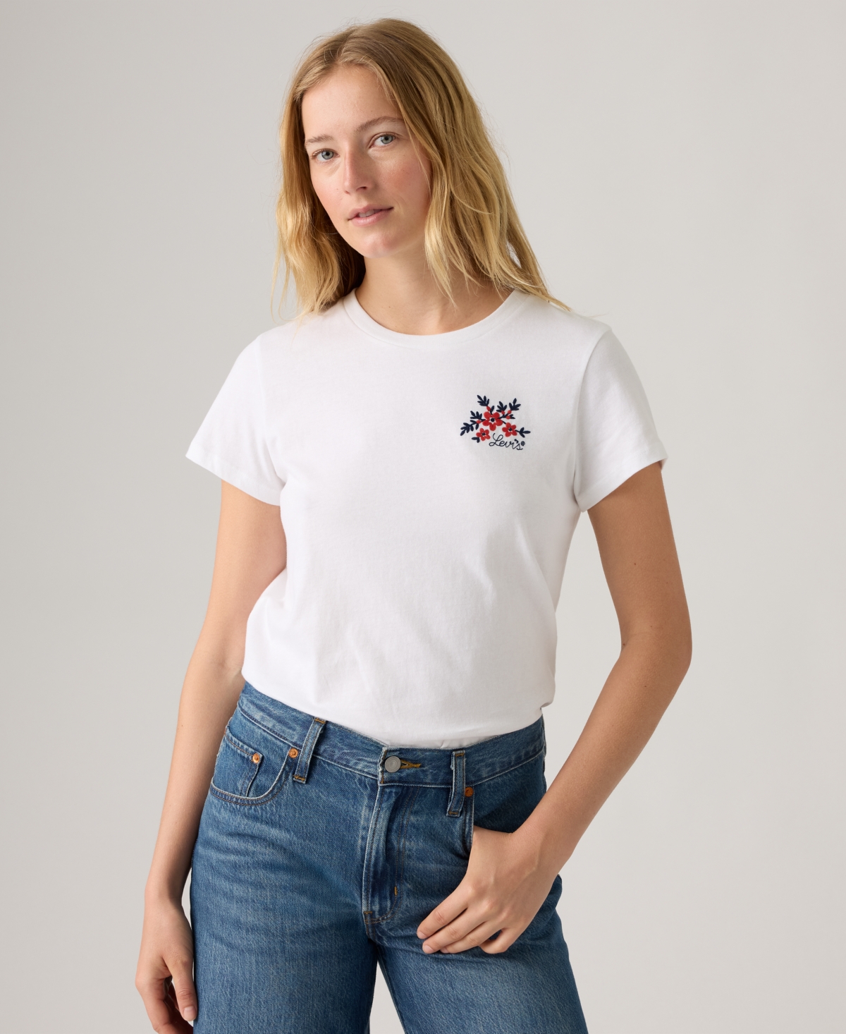 Levi's Women's Perfect Graphic Logo Cotton T-shirt In White