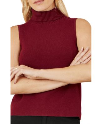 Women's High Neck Knitted Sleeveless Sweater
