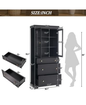 70inch Modern High Freestanding Tall Bathroom Cabinet for Bathroom Living Room Kitchen Storage