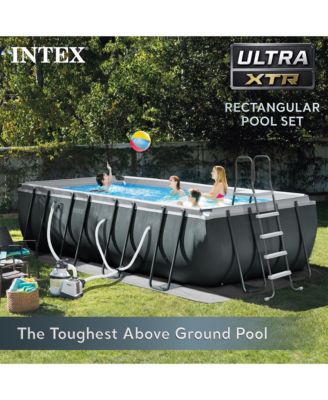 18Ft x 52In Ultra XTR Rectangular Frame Swimming Pool Kit w/Pump & Canopy