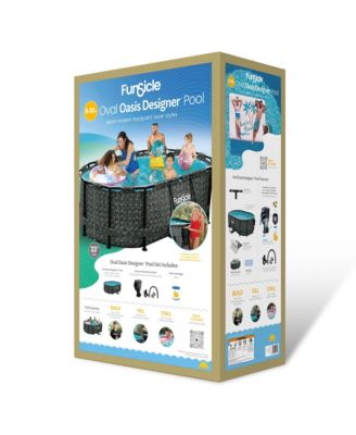 Oasis 9'10" x 6'7" Oval Above Ground Swimming Pool, Dark Herringbone