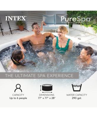PureSpa Greystone Deluxe Spa Set, 170 Bubble Jet Hot Tub with Cover, 77"x28"