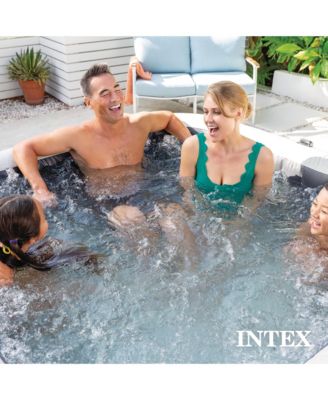 PureSpa Greystone Deluxe Spa Set, 170 Bubble Jet Hot Tub with Cover, 77"x28"