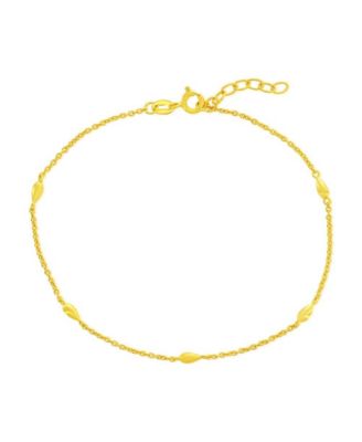 Sterling , Pearshaped by the Yard Anklet