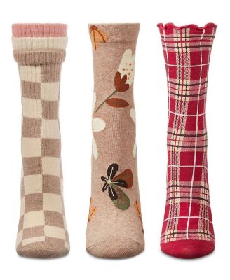 Women's 3 Pair Pack Fashion Crew Socks