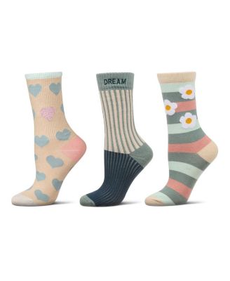Women's 3 Pair Pack Fashion Crew Socks