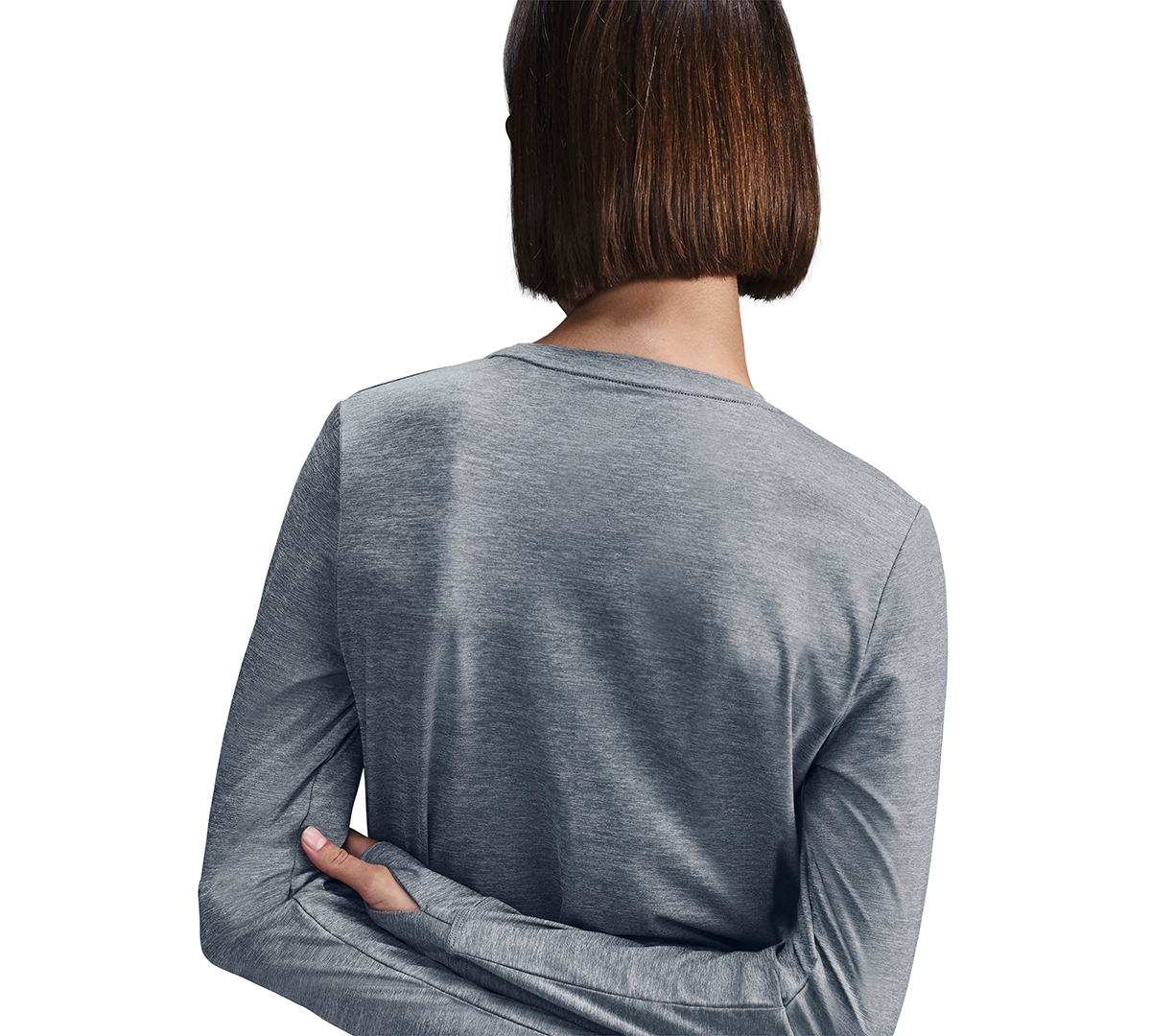 Nike Women's One Classic Dri-fit Long-sleeve Top In Gray