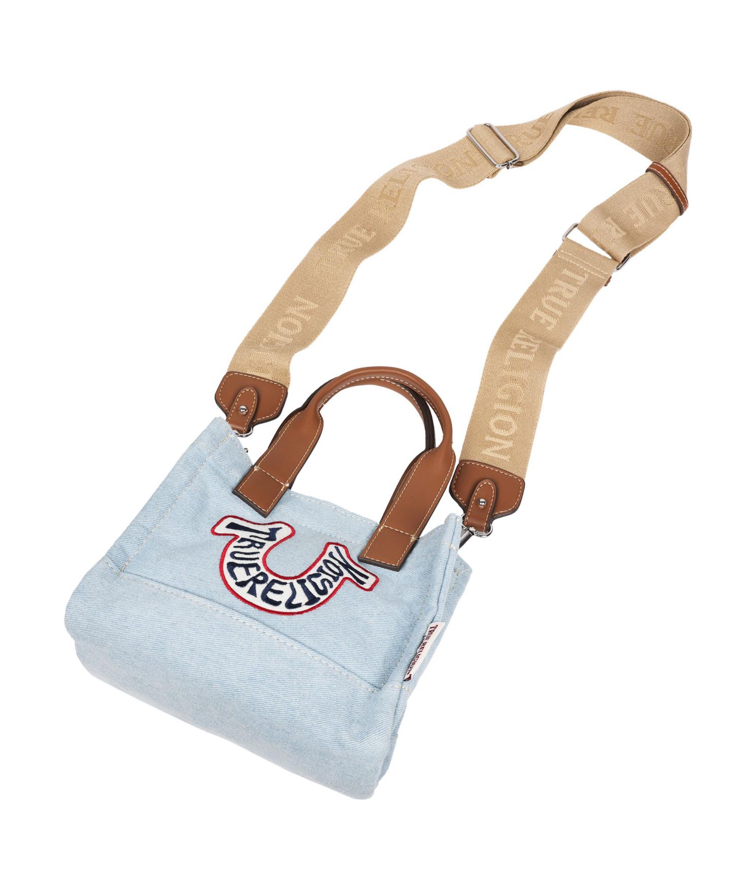 Женская сумка True Religion Retro Horseshoe Denim Mini Tote, цвет: Джинсовый — фото 4
