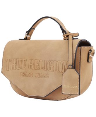 Trapunto Logo Suede Flap Crossbody