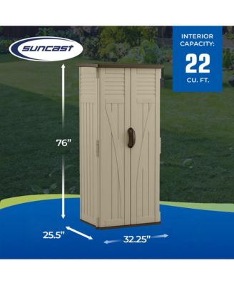 22 Cubic Feet All-Weather Vertical Tall Outdoor Storage Shed, Brown