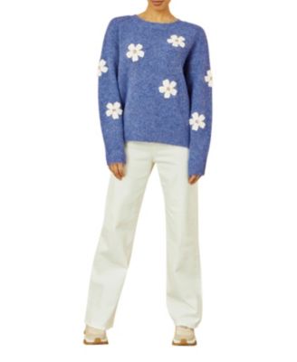 Women's Crochet Flower Knit Sweater