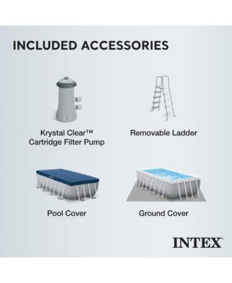 16 Foot x 42 Inch Prism Frame Rectangular Above Ground Swimming Pool Set