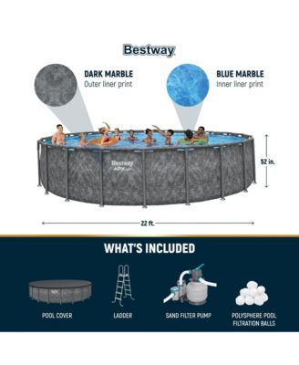 APX 365 22'x52" Round Above Ground Swimming Pool Set with Pump & Ladder