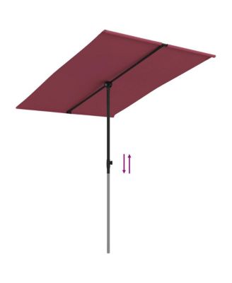Garden Parasol Bordeaux Red Polyester, Aluminum 78.7 x 59.1 in