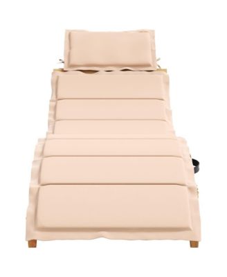 Sunlounger Beige Solid Acacia wood Regular Foldable