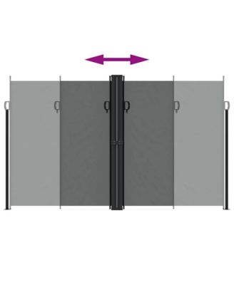 Retractable Side Awning Anthracite Polyester with PU coating