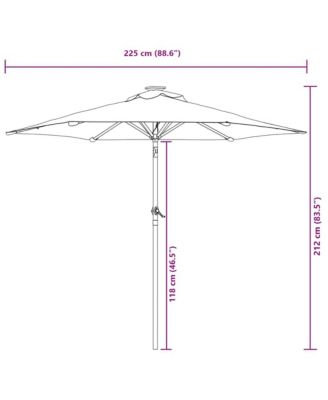 Garden Parasol White Fabric (100% polyester), steel Large