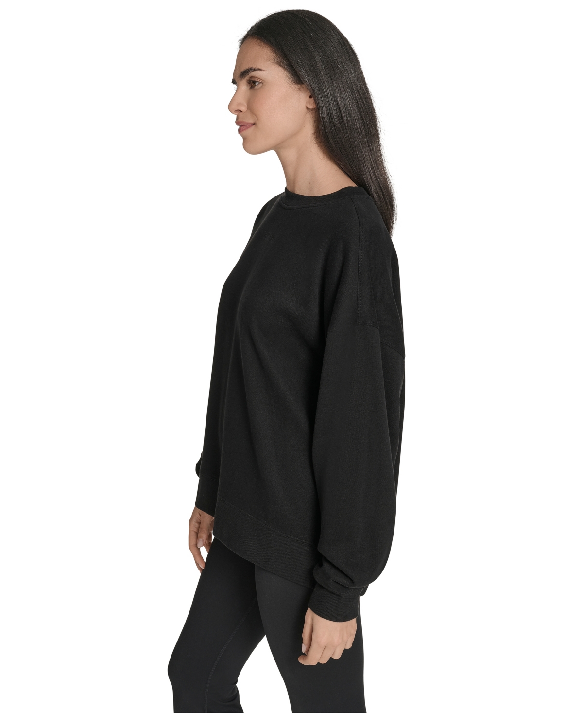 Calvin Klein Women's Performance Crew Neck Oversized Sweatshirt In Black
